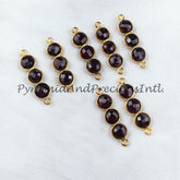 Garnet Connectors, Faceted Garnet Double Bail Connectors, 14K Gold Plated Connector, Red Garnet Charm Connector, Sold By Piece
